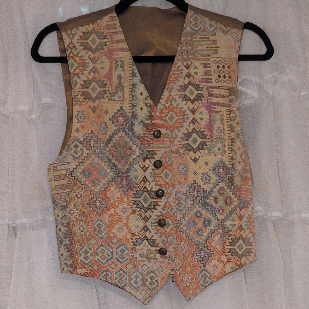 Southwestern Style Patterned Vest Vintage London